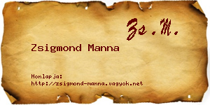 Zsigmond Manna névjegykártya
